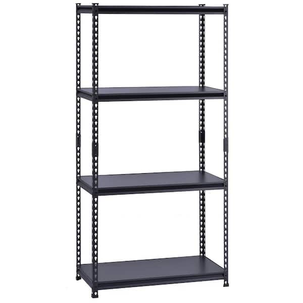 4-Tier Steel Garage Storage Shelving Unit in Black (36 in. W x 72 in. H x 18 in. D)