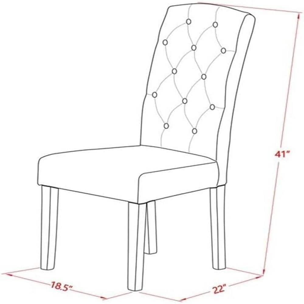 Linen White Extendable Dining Set with 4 Upholstered Parsons Chairs