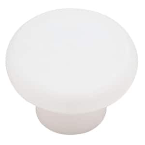 Liberty Plastic 1-5/16 in. (34 mm) White Round Cabinet Knob