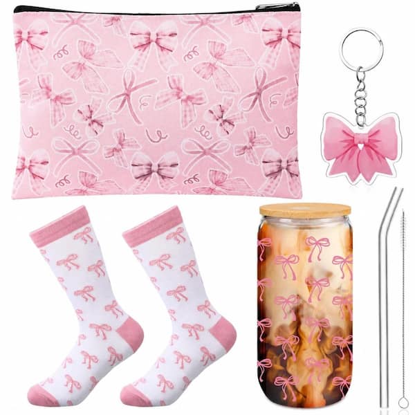 16 oz. Birthday Martini Glass Gift Set with Cosmetic Bag, Novelty Socks, and Keychain in Green (5-Piece)