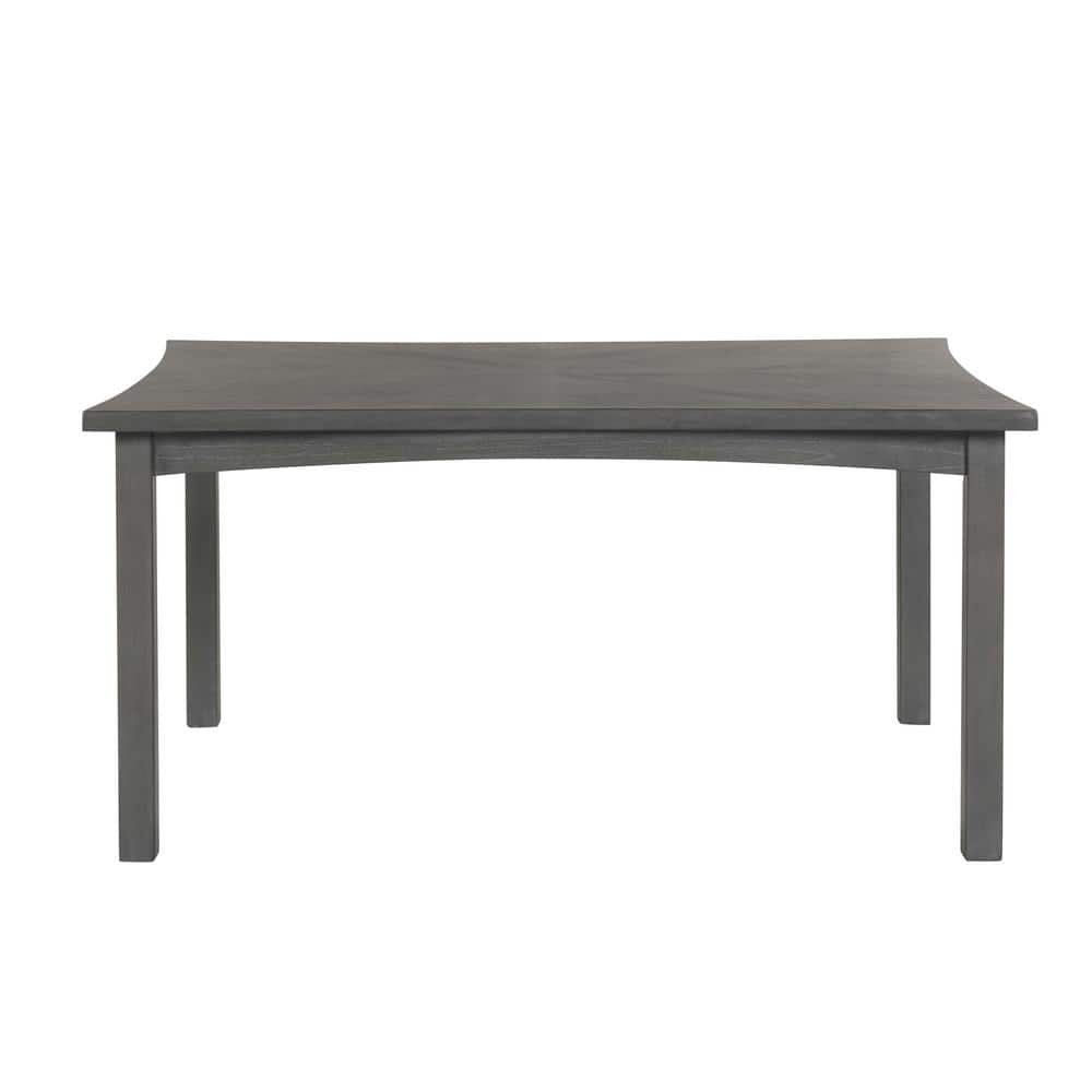 Gray Acacia and Rubberwood Rectangular Dining Table with 4 Chairs