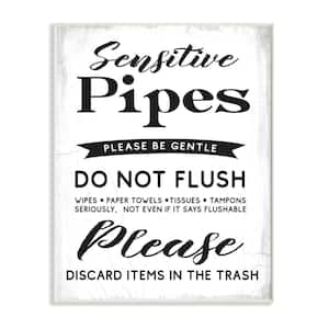 Sensitive Toilet Pipes Sign Flushing Restriction By Daphne Polselli Unframed Print Abstract Wall Art 10 in. x 15 in.