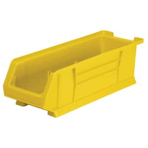 Super-Size AkroBin 8.2 in. 200 lbs. Storage Tote Bin in Yellow with 3.5 Gal. Storage Capacity (4-Pack)