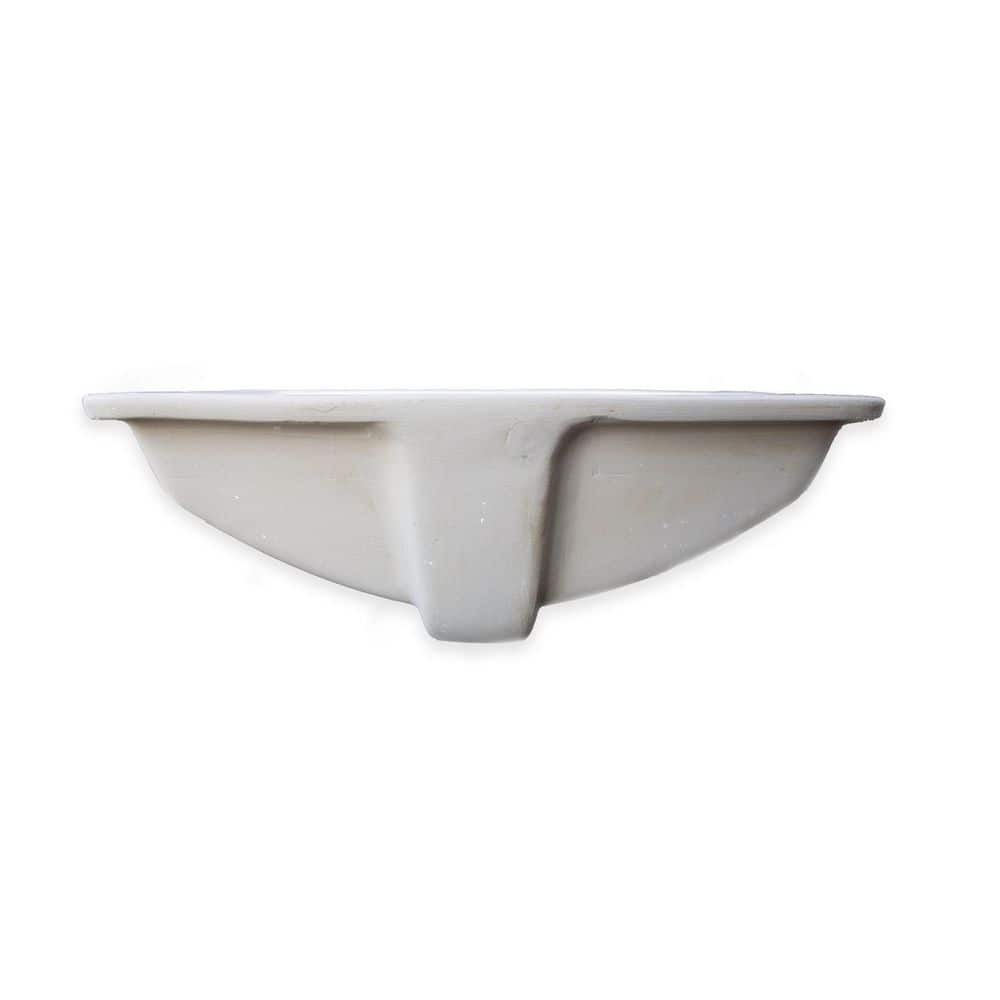 Bisque Rectangular 21-Inch Ceramic Undermount Bathroom Sink