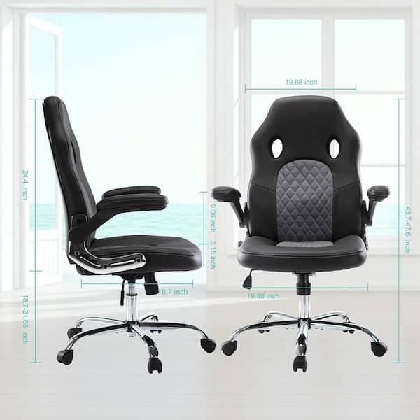 Adjustable Game Office Chair Executive Swivel Fabric Mesh Chair Desk Chair Black 