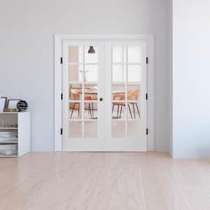 64 in. x 80 in. Craftsman Shaker 10-Lite Right Handed MDF Solid Core Double Prehung French Door