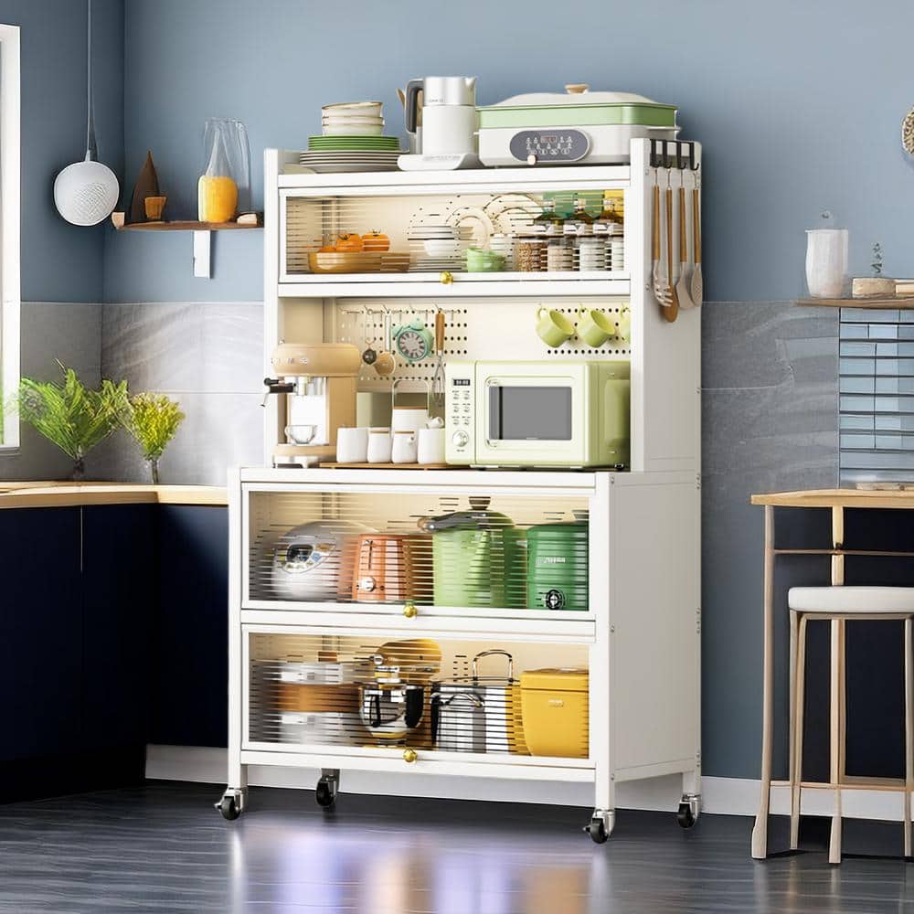 36.6 in. Metal Storage Shelves Pantry in White price history on PriceWatchPro