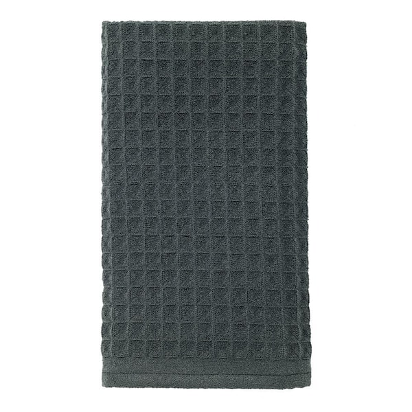 RITZ 16 in. x 26 in. Large Waffle Microfiber Kitchen Towel in Charcoal