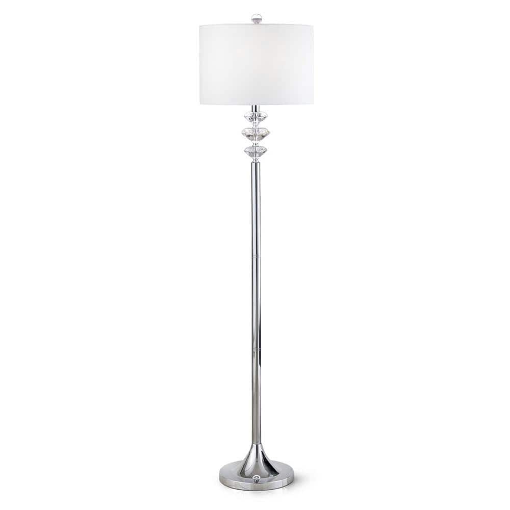 Brillante Diamond Cut Crystal Chrome Floor Lamp 61"H