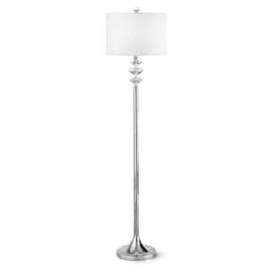 BRILLANTE 61 in. H Chrome Finish Floor Lamp with Stack of Diamond Crystals