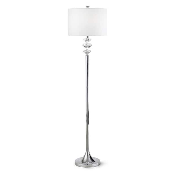 Maan blouse scheepsbouw HomeGlam BRILLANTE 61 in. H Chrome Finish Floor Lamp with Stack of Diamond  Crystals HL7059F - The Home Depot
