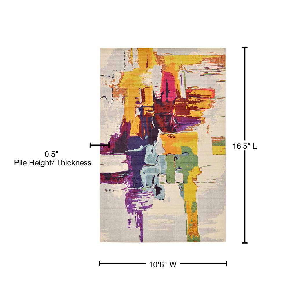 Estrella Multicolor Abstract Rectangular Stain-Resistant Rug