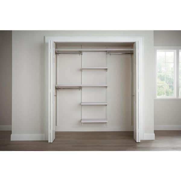 Everbilt Genevieve 6 ft. White Adjustable Closet Organizer Long