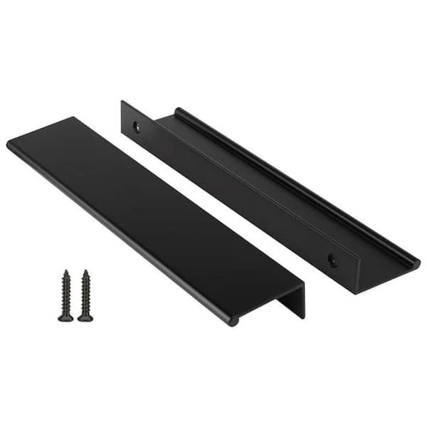 10-Pack 6-5/16 in. Black Cabinet Pulls, Kitchen Cabinet Handles, Aluminum Alloy Edge Finger Pull for Dresser and Drawer