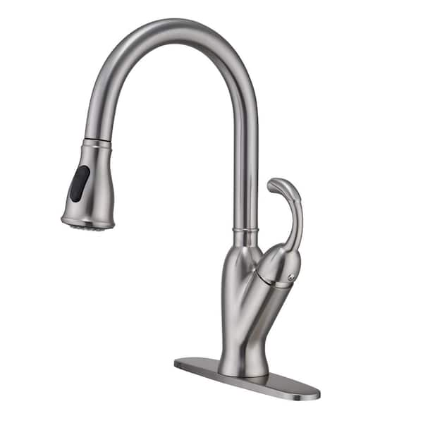 Mondawe Single Handle Function Tulip High Arc Pull Down Sprayer Kitchen Faucet Deck Mount