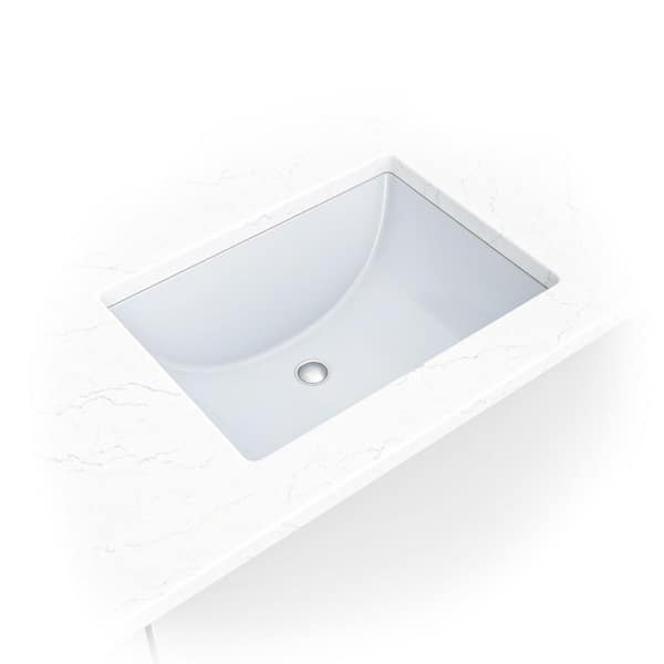 MSI Rectangle Undermount Porcelain Ceramic Bathroom Sink in