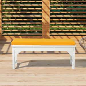FadingFree Yellow Rectangle Outdoor Patio Bench Cushion 39.5 in. x 18.5 in. x 2.5 in.