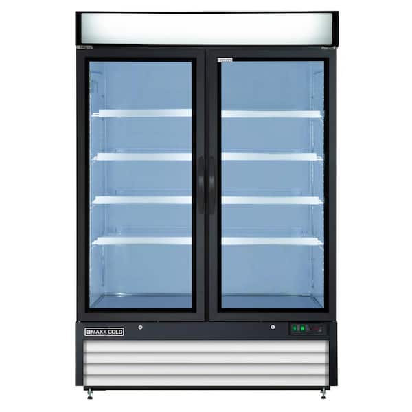 Maxx Cold 54 in. Double Glass Door Merchandiser Freezer, Automatic