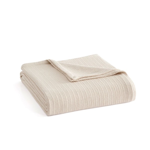 MARTHA STEWART Bedford Tile 1-Piece Pink Sugar Cotton King Blanket