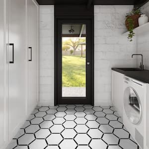 Samara Bianco White 8.66 in. x 9.84 in. Matte Porcelain Hexagon Floor and Wall Tile (8.06 Sq. Ft./Case)
