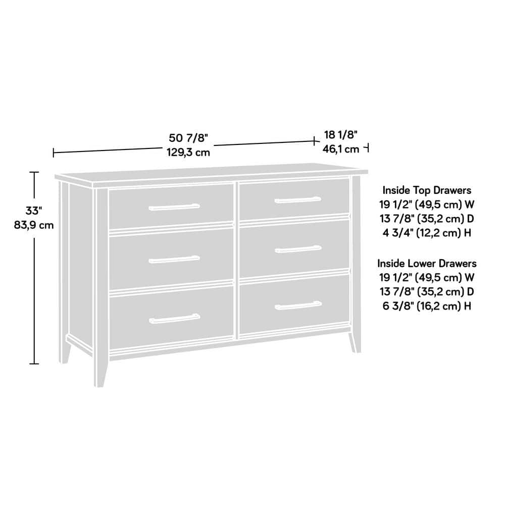 Laurel Oak Double Dresser with Extra Deep Horizontal Drawers