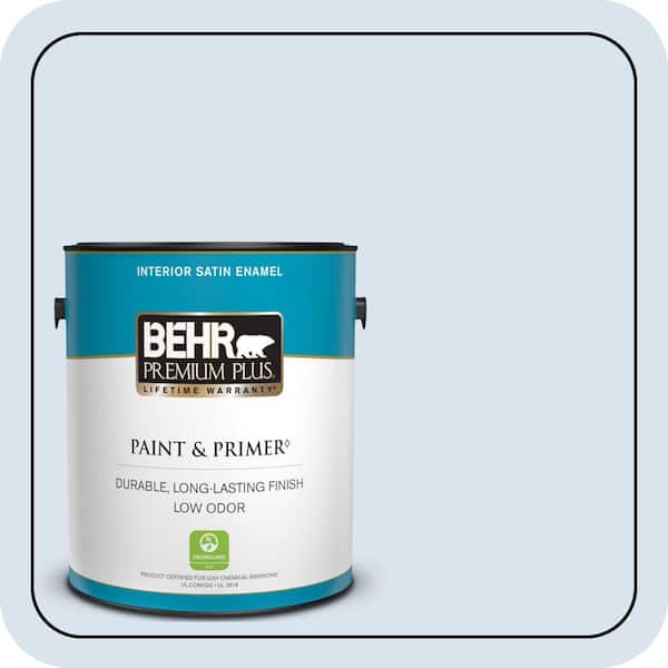 BEHR PREMIUM PLUS 1 gal. #590A-1 Icelandic Satin Enamel Low Odor Interior Paint & Primer