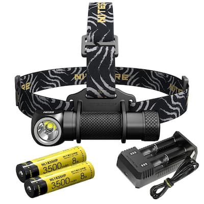 1800 Lumen LED Headlamp with Dual Batteries and USB Charger