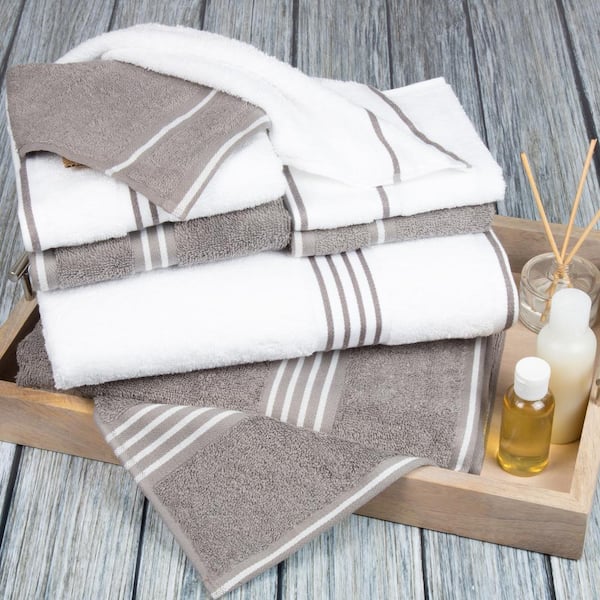 Lavish Home Rio 8 Piece Cotton Towel Set - Burgundy