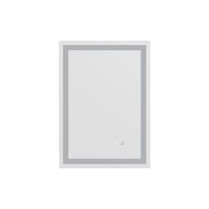 20 in. W x 28 in. H Rectangular Frameless Wall Mounted Bathroom Vanity Mirror with Stepless Dimmer and Anti-Fog