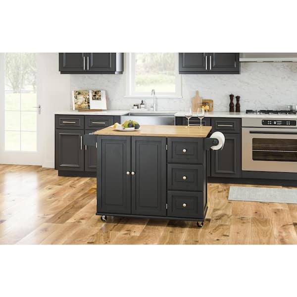 Homestyles Dolly Madison Black Kitchen, Home Depot Kitchen Island With Stove Top And Oven