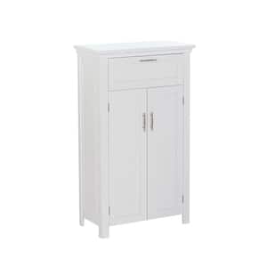 Somerset 23-3/4 in. W x 40 in. H x 12 in. D 2-Door Bathroom Storage Cabinet with Drawer and Adjustable Shelf in White