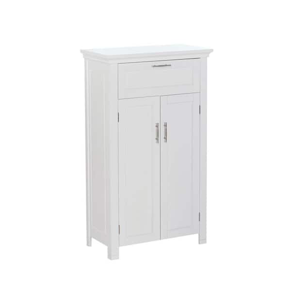 Somerset 23-3/4 in. W x 40 in. H x 12 in. D 2-Door Bathroom Storage Cabinet with Drawer and Adjustable Shelf in White