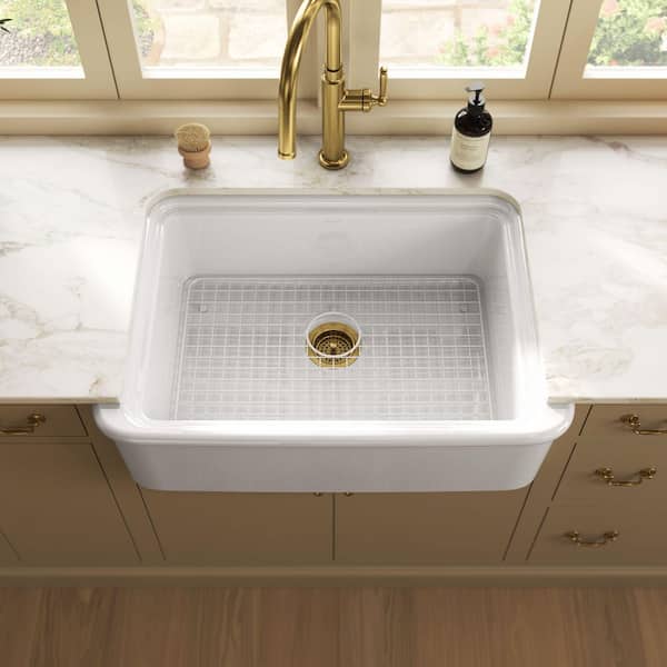 Audrine by Studio McGee 32.5 in. Farmhouse/Apron-Front Single Bowl Fireclay Kitchen Sink In White