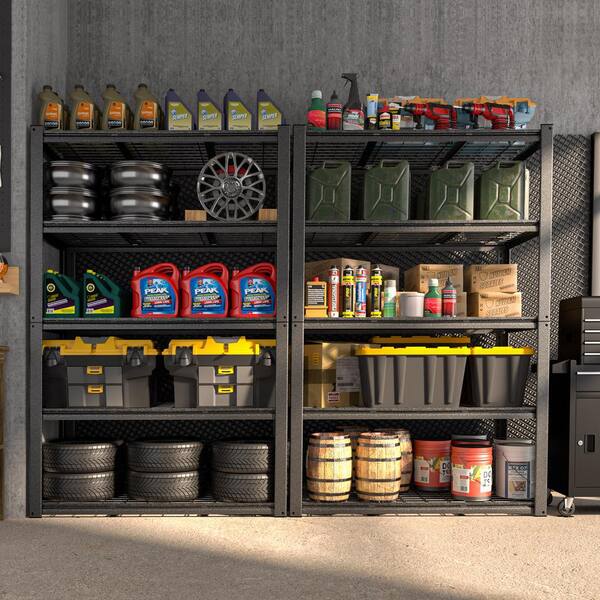 VEIKOUS 72 in. Tall Black Metal 5-Shelf Garage Storage