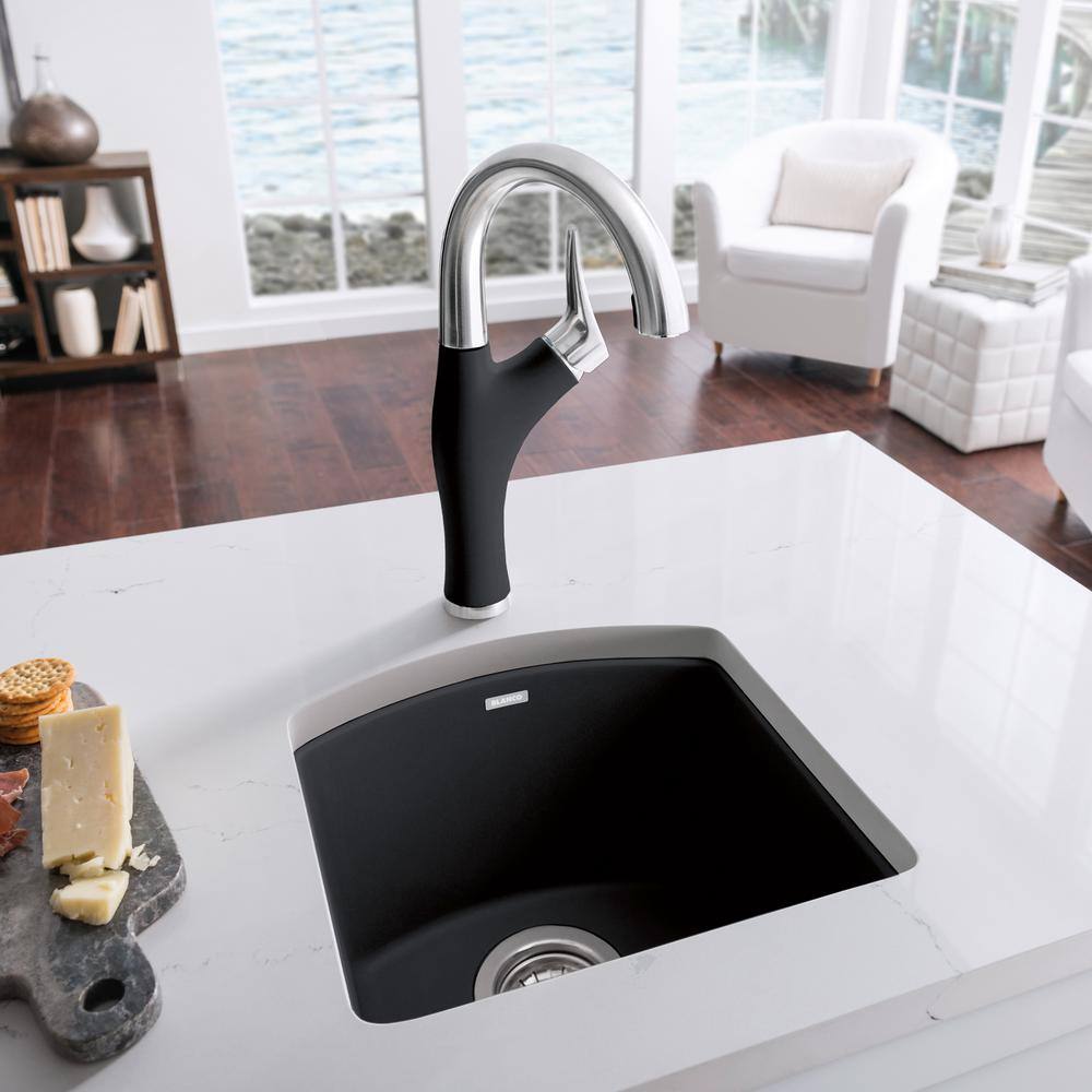 Anthracite Granite Composite Drop-In Bar Sink with 8" Depth