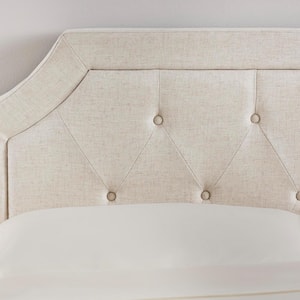 Vinedale Biscuit Beige Upholstered Full Headboard with Notch Back and Tufting (54.3 in W. X 58.7 in H.)