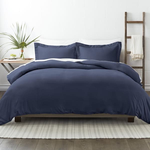 Becky Cameron Performance Navy Twin 3-Piece Duvet Cover Set