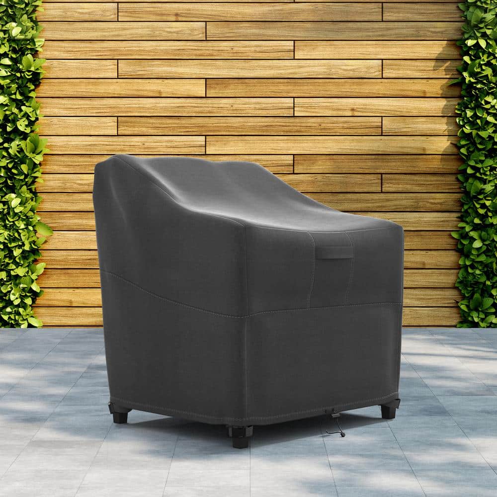 Black Heavy-Duty Weather Resistant Square Patio Chair Cover