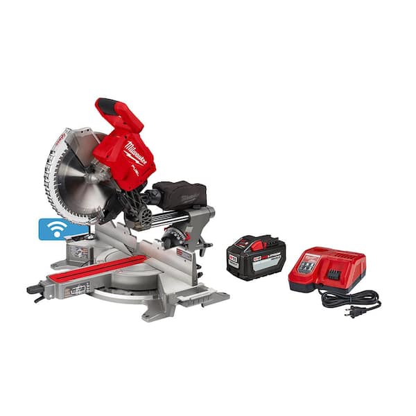 Milwaukee M18 FUEL 18V Lithium-Ion Brushless Cordless 12 in. Dual Bevel Sliding Compound Miter Saw Kit with One 12.0Ah Battery