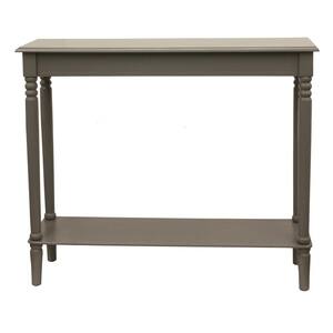 Simplify 37 in. Eased Edge Gray Standard Rectangle Wood Console Table with Shelves
