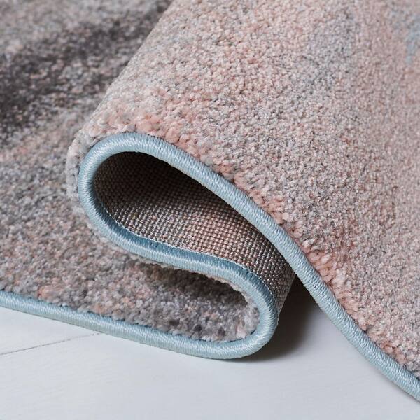 Glacier 2 ft. x 10 ft. Pink/Blue Abstract Runner Rug