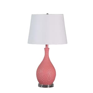 28 in. Pink Pebble Resin Table Lamp