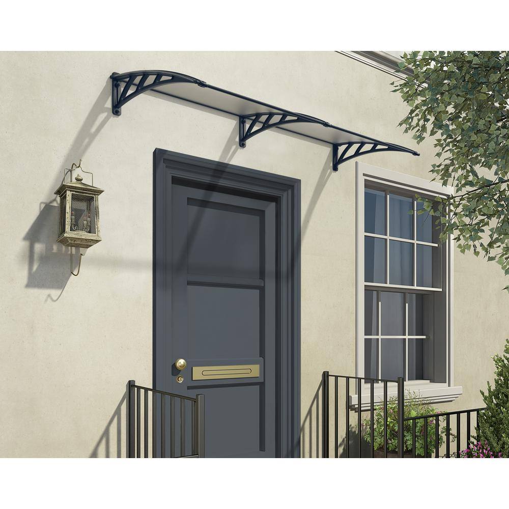 Neo 8' x 3' Gray and Clear Polycarbonate Window and Door Awning