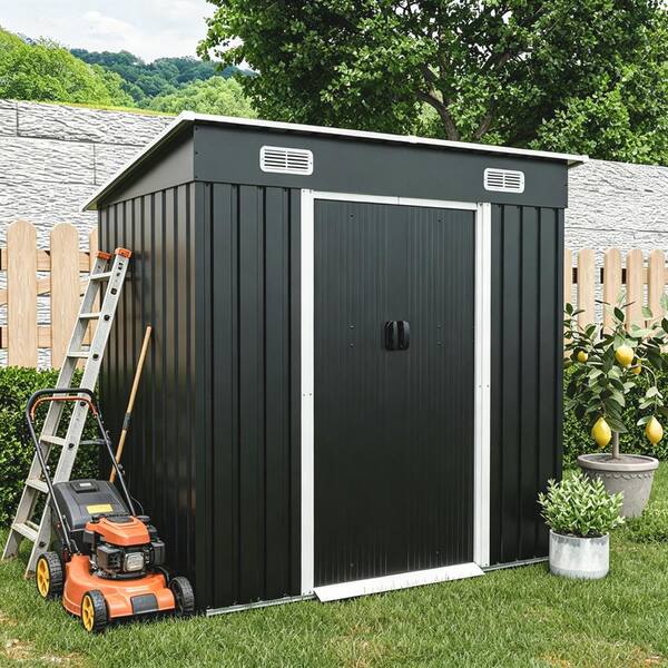 6 x 4 Ft. Metal Shed with Ventilation Vents and Threshold for