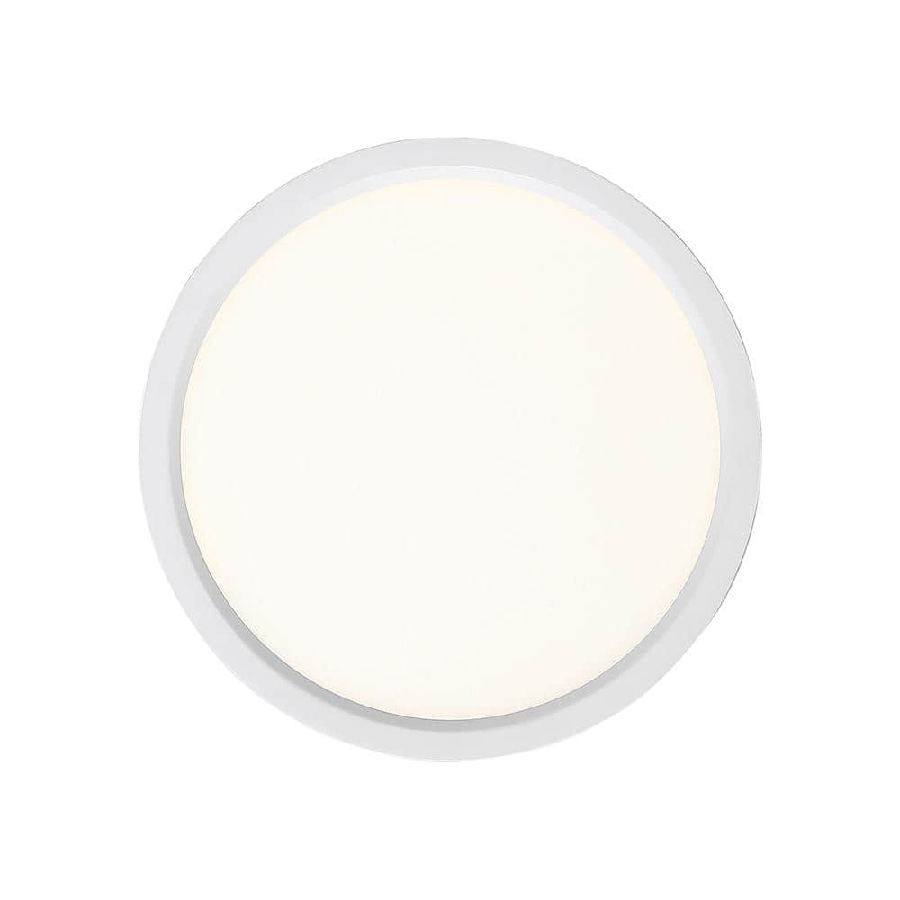 Sleek 11" Brushed Nickel LED Flush Mount with White Acrylic Shade
