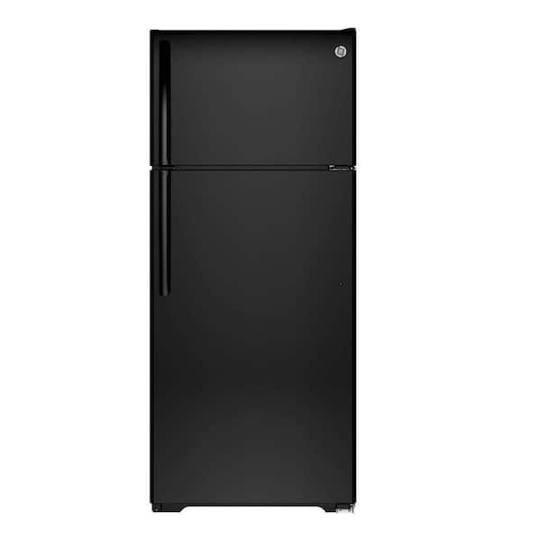 GE 17.6 cu. ft. Top Freezer Refrigerator in Black, ENERGY STAR