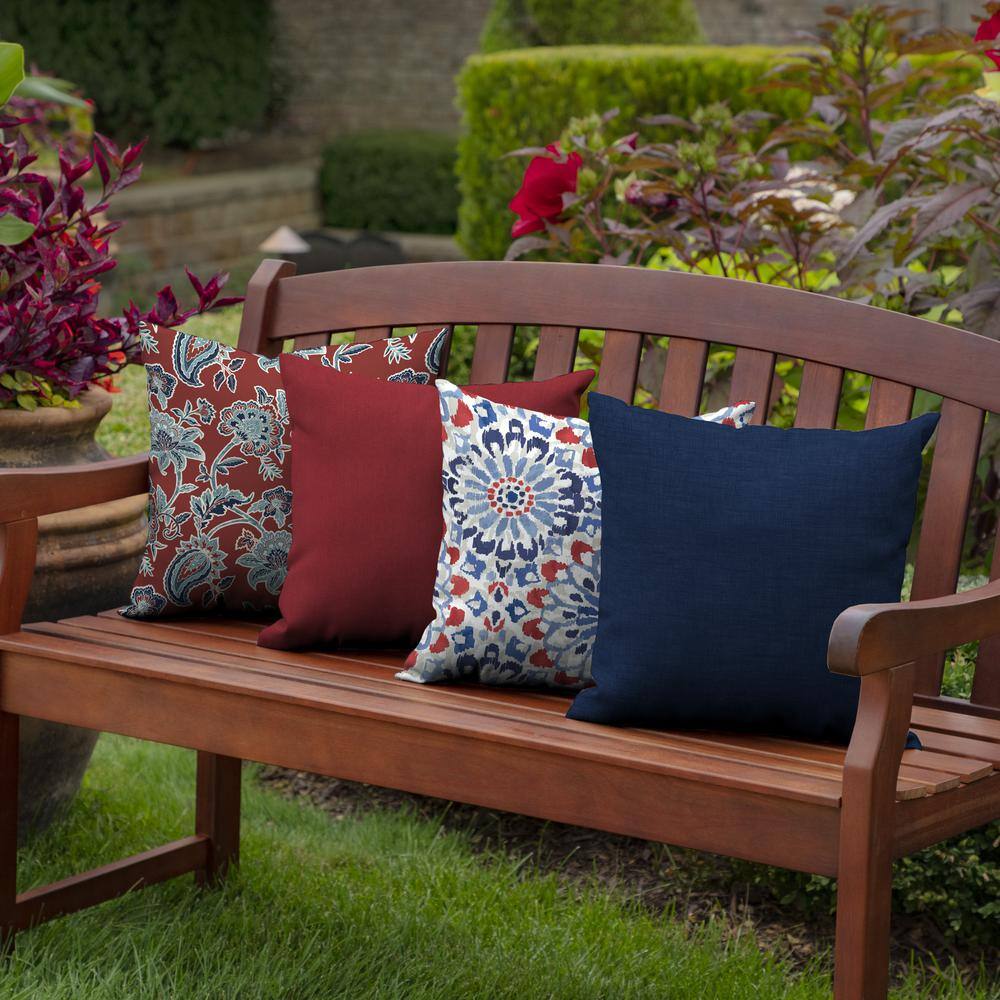 Dark Blue Polyfill Outdoor Throw Pillow Set