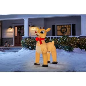 5.5 ft Rudolph With Red Bow Holiday Inflatable