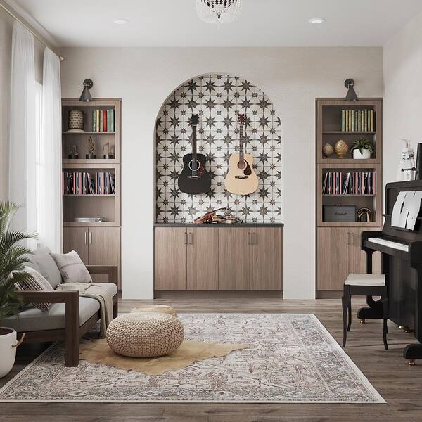 Hampton Bay Designer Series Edgeley Assembled 36x18x24 in. Deep Wall Bridge Kitchen Cabinet in Driftwood