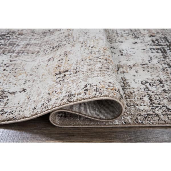Elaning Gray 8 ft. x 10 ft. Abstract Area Rug